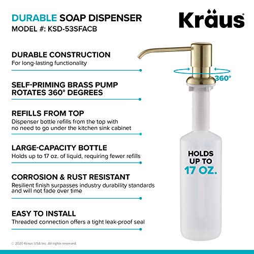 Kraus Kitchen Soap and Lotion Dispenser, Brass, Spot Free Antique Champagne Bronze - Image 4