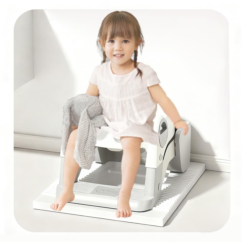 Inodoro infantil, reductor de inodoro con escalones, IN I WC Pot Bebe Antideslizante Adaptador WC Niño Bebé Asiento Reductor, Ajustable en Altura y Plegable, 3 en 1 (gris)