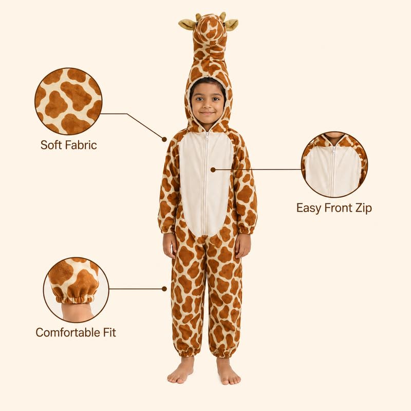 Image of Animal Costume for Kids | Plush Fancy Dress Costume for Boys & Girls |School Fancy Dress, Annual Day, Jungle Theme, Role Play, Halloween & Birthday Party