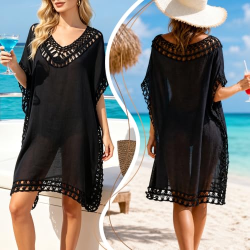 Image of Bathing Suit Cover Up for Women,V-Neck Summer Swimsuit Coverups Loose Swimwear Beach Dress for Pool Sea Party