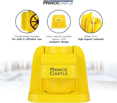Prince Castle Lime Lemon Cutter - Fruit Slicer Kitchen Gadget, Lime Cutter, Vegetable Chopper with Container 8-Wedge Slicer, Yellow