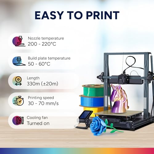 Image of OVERTURE Silk PLA Filament 1.75mm, Clog-Free Shiny, Metallic Shine 3D Printer Filament, 1kg Spool (2.2lbs), Ideal for Cosplay Jewelry & Home Decor (Silk Silver)