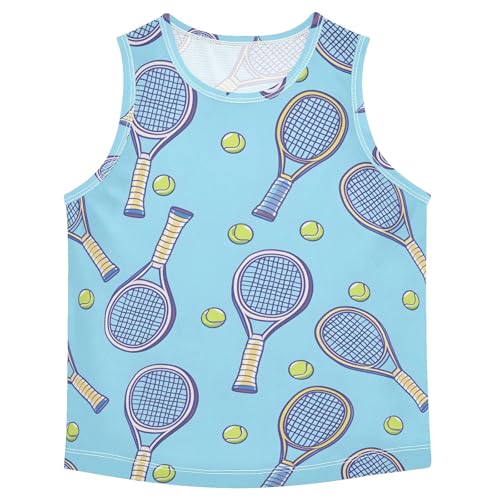 Boys' Tank Top Shirt Tennis Racket Pattern Sleeveless T-Shirts