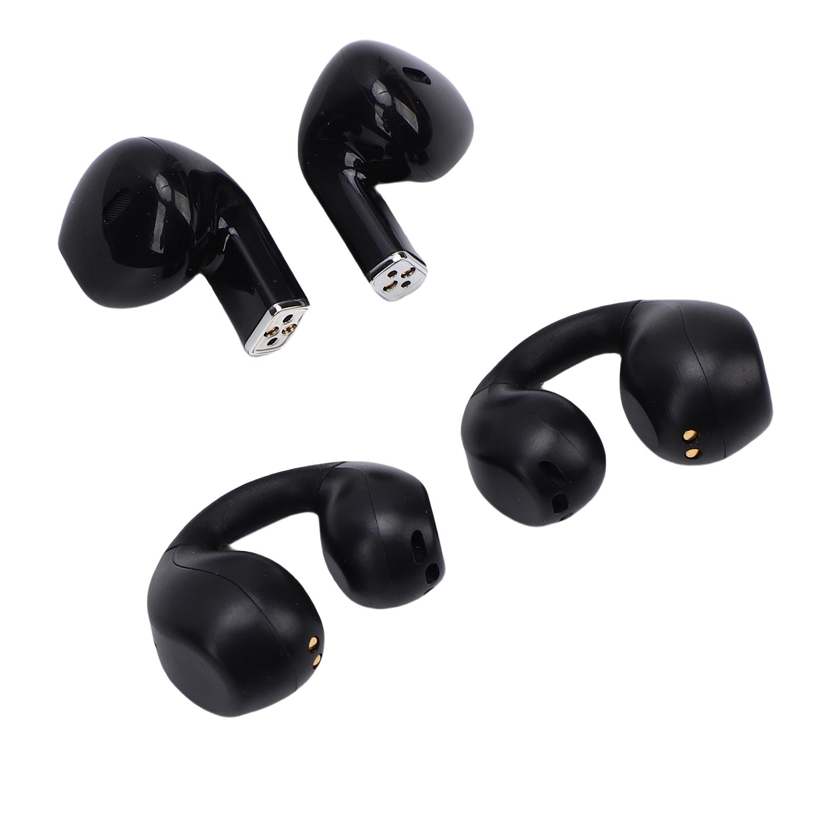 Auricolari Wireless 2 in 1 Bluetooth 5.3 per lo Sport IPX5 Impermeabile HiFi 140H Riproduci Clamp/Holder su Auricolare per PC Fitness, ABS, Metallo (BLACK)