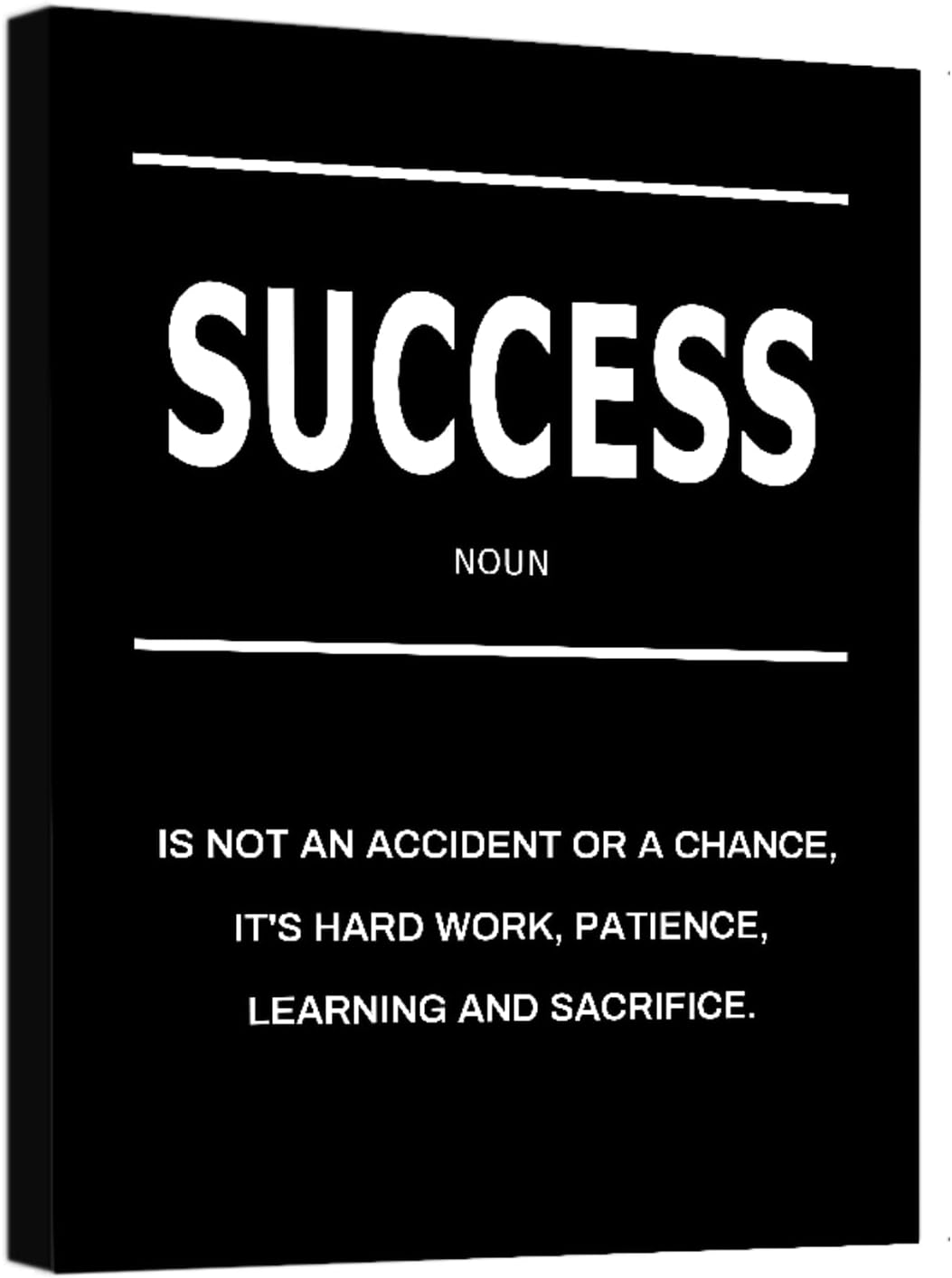 LMGOV Motivational Wall Decor, SUCCESS Office Wall Art for Men, Inspirational Canvas Painting for Bedroom, Black and White Poster for Bathroom, Home Office, Dorm, Gym SUCESS 12'' x 16''