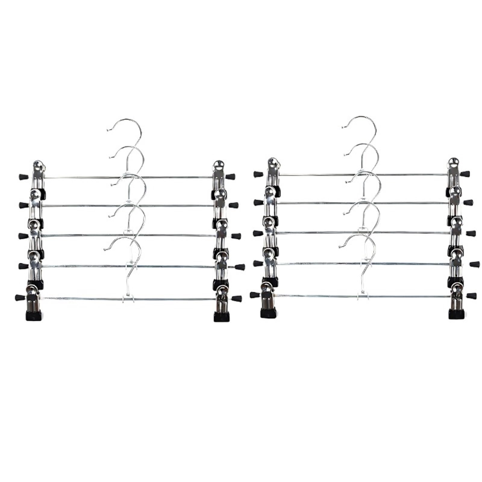 Coat Hangers Pants Clip Multifunctional Metal Trousers Clips Adjustable Hanger Essential Household Closets Storage Item(10pcs Black)