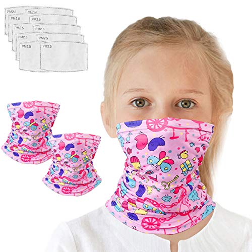 Neck Gaiter with Filters for Girl Boy, Magical Multi Funtion, Bandana,Half Face Protective