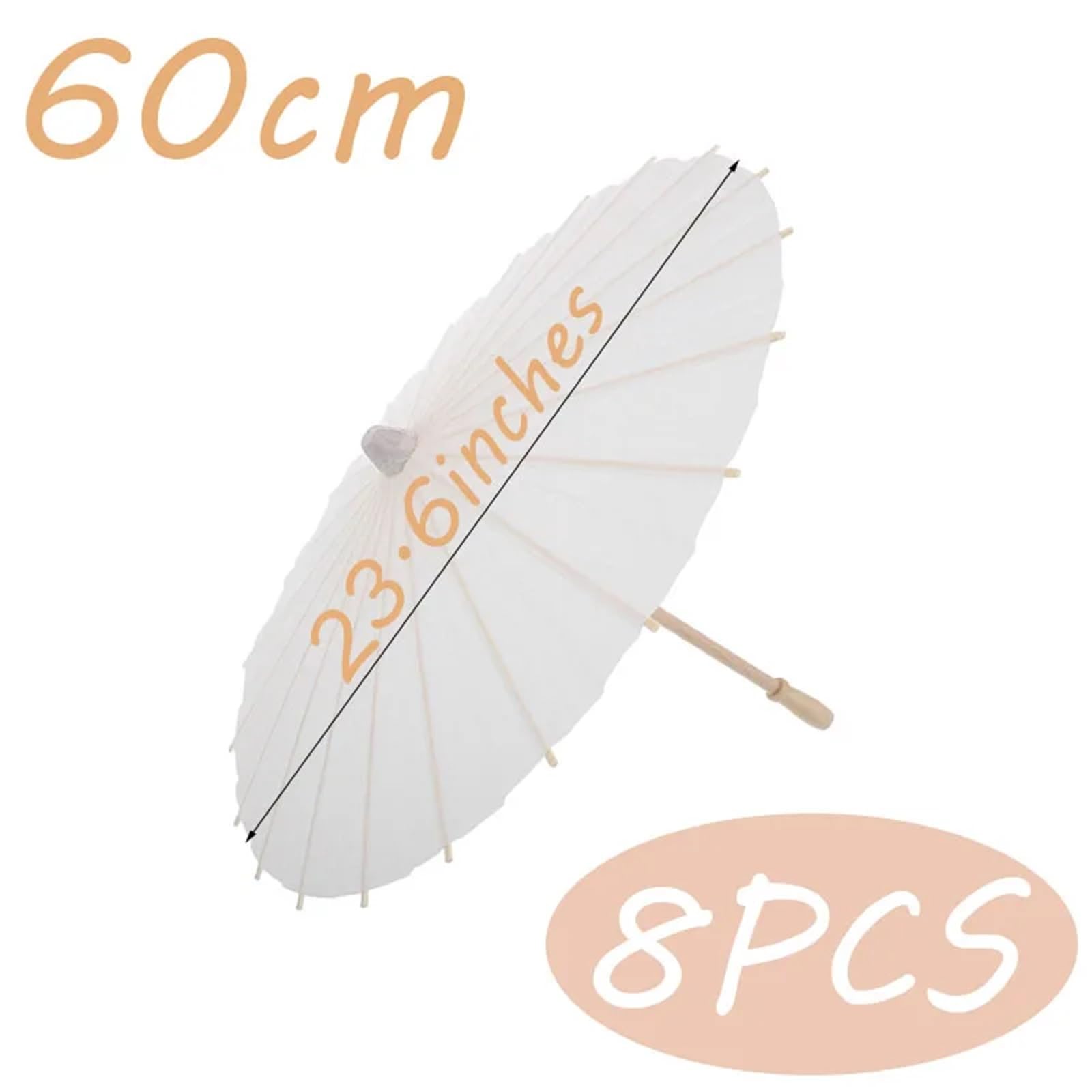 Hochzeit Papierschirme 8/12/24/36/50 STÜCKE 60/84 cm Weiß Papierschirme Hochzeit Papiersonnenschirm for Gäste Regenschirm for Baby Shower Party Decor Foto Requisiten