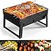 Barbacoa Portátil GolWof Barbacoa Plegable Parrilla Barbacoa de Carbón de Acero Inoxidable para Jardín Picnic Camping 35*27*20cm