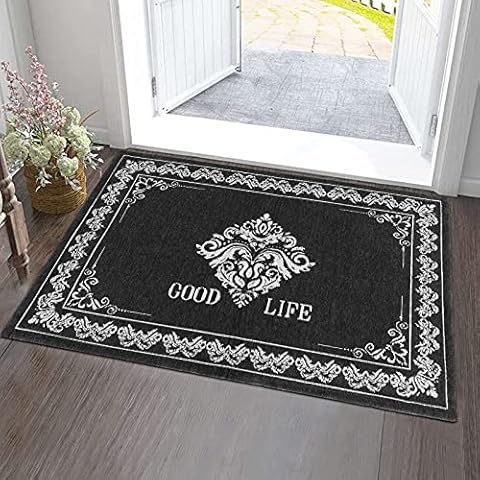 TekValue Door Mat Indoor, Classic Low Profile Front Door Mat Water Absorbent Polyester Surface Anti Slip Back Entrance Door Mat for Bedroom Kitchen Front Door Garden and Any Other Places(50*80cm) Cover
