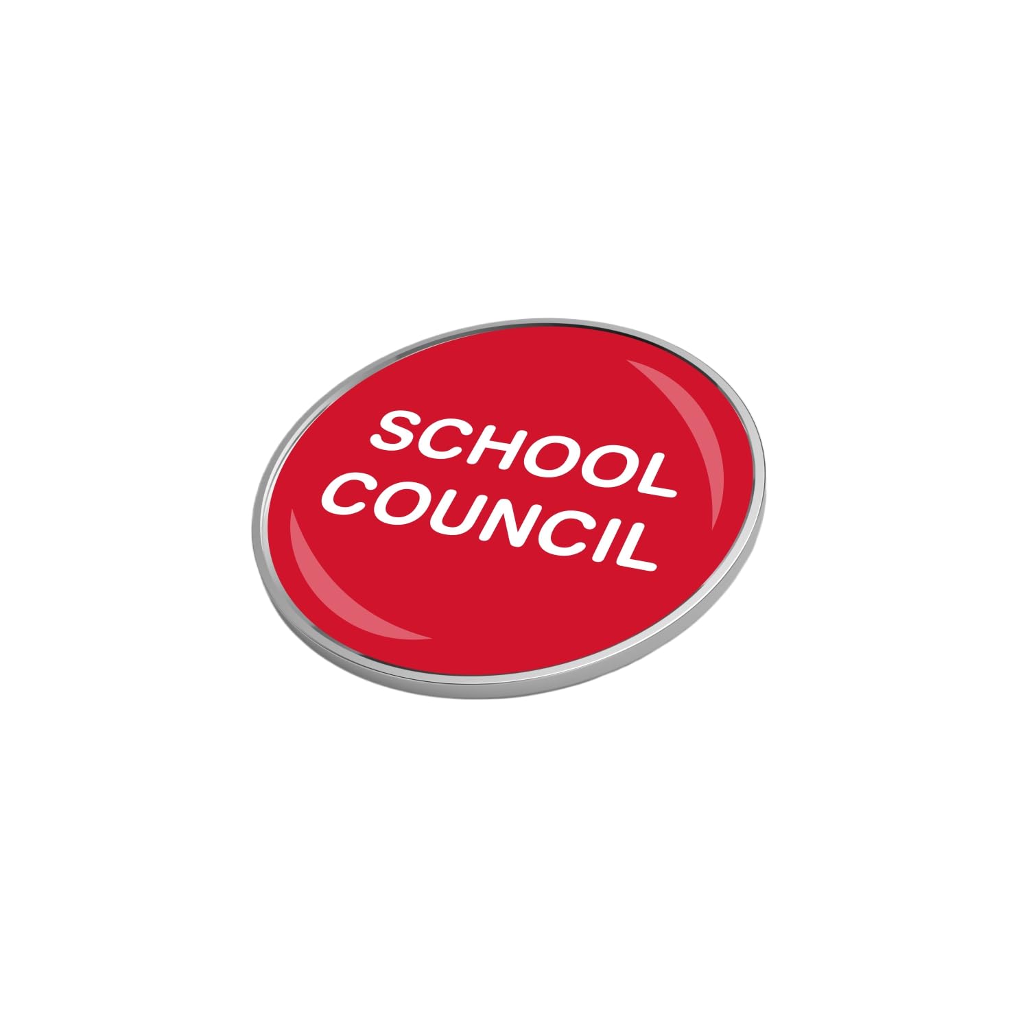 School Council Pack of 6, 25mm Round Badge, Resin/Steel Back, Red — image 1