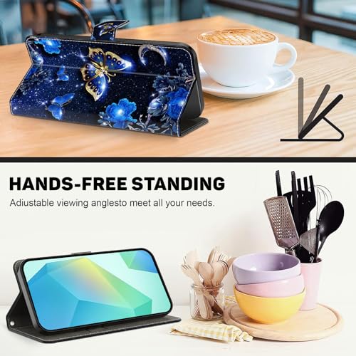 Étui Samsung S24 FE 5G avec support et porte-cartes papillon - 4
