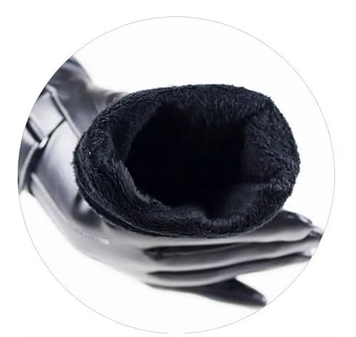 Luvas Masculina Executiva Couro Preto Touch Inverno Luxo