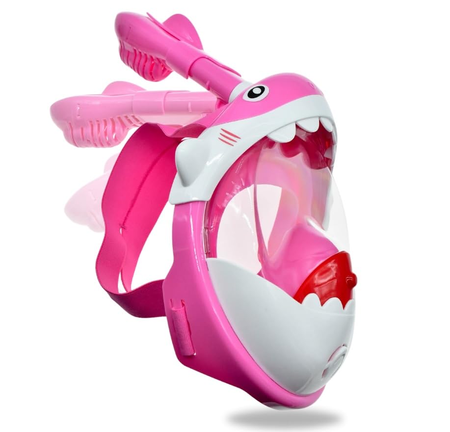 SwimTech Childrens/Kids Full Face Snorkel (XS) (Pink/White)
