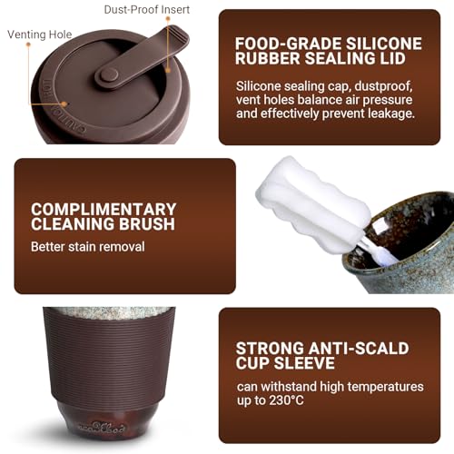 Set de 2 Mugs de Cerámica 13oz con Tapa y Funda miniatura 5