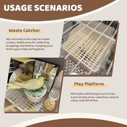 Image of Automatic Bird Bath with Pump, Large Indoor Bird Shower Fountain with Running Water, USB Bird Bathtub for Parakeet, Cockatiel, Conure, Budgie, Lovebird, African Grey, Amazon Parrot