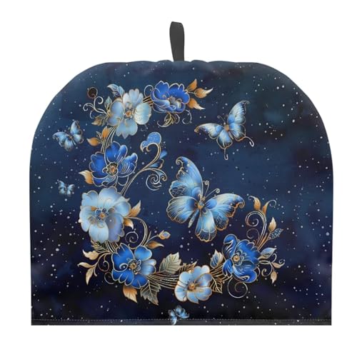 Drnuikhe Teapot Warmer Tea Pot Cozies, Floral Butterfly Teapot Dust Cover Dust Proof Tea Kettle Cover with Hanging Loop Warm Keeper Tea Cosy for Tea Coffee Drinkers