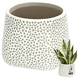 KOTARBAU® Blumenübertopf unglasiert Mattes Finish Grau bauchig ⌀ 11 cm | H 11 cm 1 St. Blumenübertöpfe Übertöpfe für Zimmerpflanzen Keramik-Blumentopf Gross Blumentopf modern