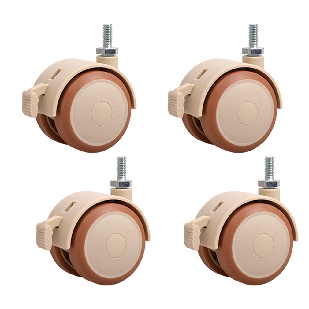 Petites roulettes pour meubles de 2 pouces pivotantes silencieuses en caoutchouc