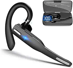 Fone de ouvido sem fio Bluetooth V5.1 à prova d'água IPX6 microfone sem fio com cancelamento de ruído compatível com negócios/condução/escritório/trabalho/jogo/PC