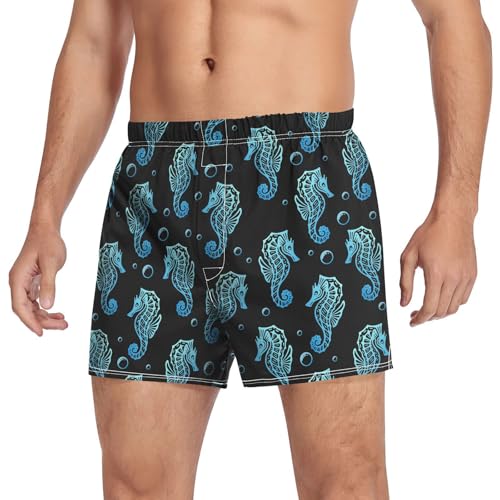 Laprad Boxer Shorts Breathable Boxer Briefs Soft Underwear Seahorse Animal with Button Fly3