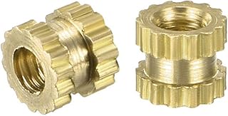 uxcell Knurled Insert Nuts - 100Pcs M2 x 3mm Length x 3.2mm OD Female Thread Brass Threaded Insert Embedment Nut for 3D Printer