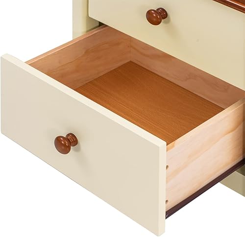 Miniatura 6 de Mesita de noche para dormitorio mesita de noche de madera con 2 cajones de almacenamiento mesa auxiliar pequeña con patas de madera maciza mesita de