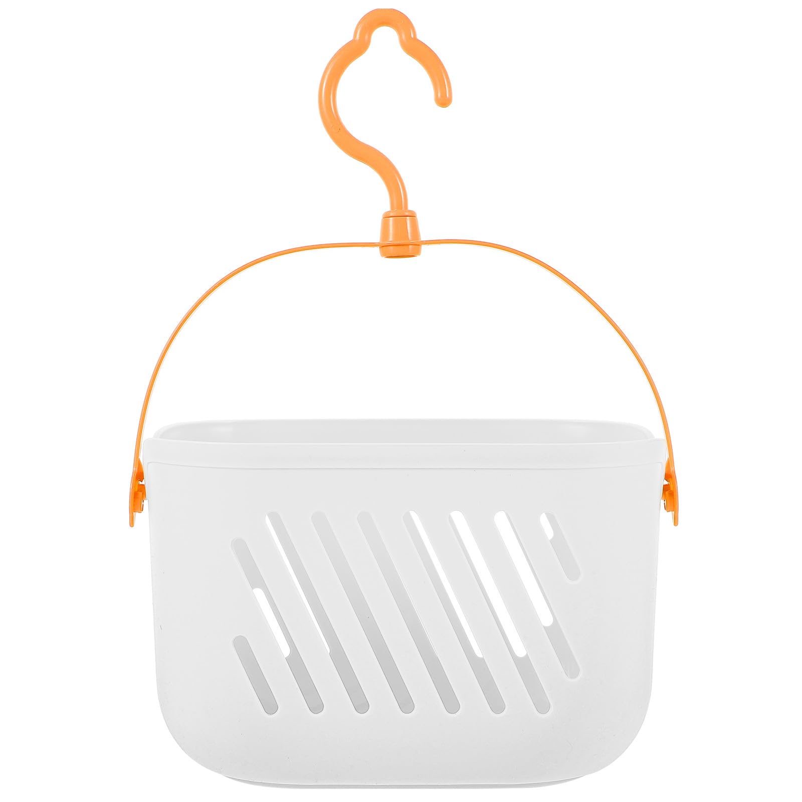 SEWCHICS Hanging Bathroom Shower Basket with Handle Plastic Portable Shower Storage Organizer for Dorms and Bathrooms White Wall-Mounted