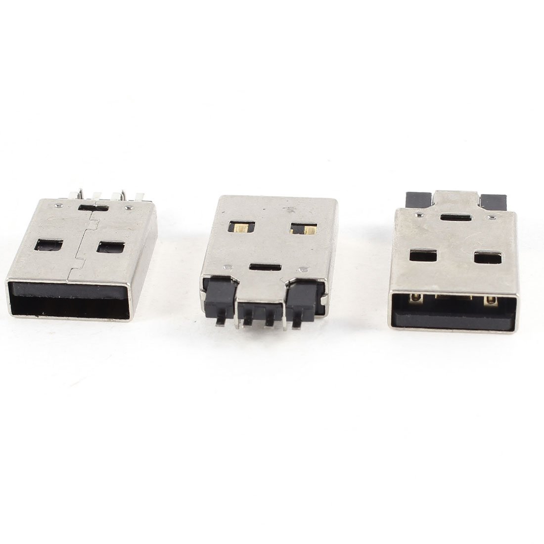 Qtqgoitem 3 Pcs USB Male Type A Right Angle 4-Pin SMD SMT Jack Soldering Connector (model: e44 66e 1b2 e2f cf6)