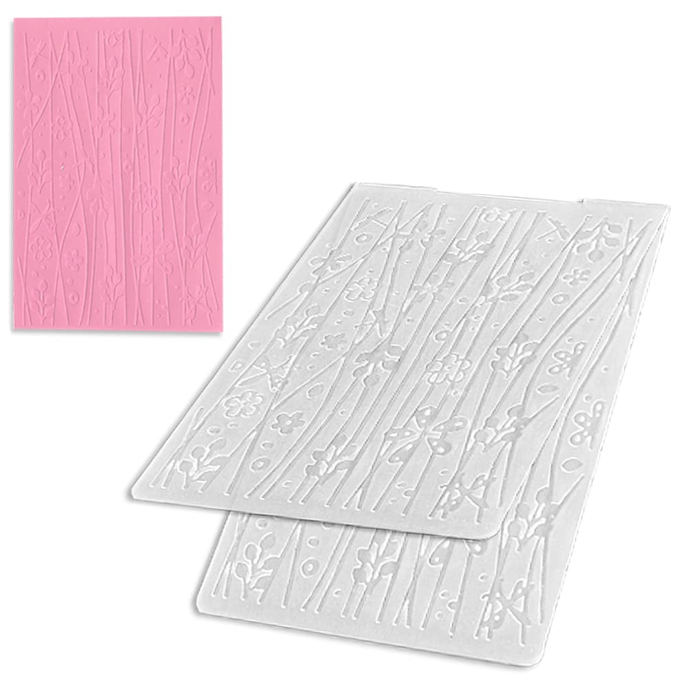 3-D Textured Impressions Background Embossing Folder, Flower and Branches Pattern Plastic Embossing Folder Template for Card Making Scrapbooking Paper Craft Album Stamps DIY Décor