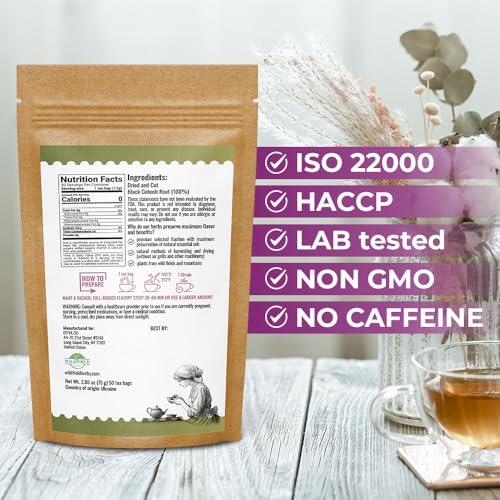 Image of 50 bags Black Cohosh Tea Black Cohosh Root Herbal Tea (Actaea racemosa) - 50 Count 2 g Tea Bags Herb Tea Cohosh