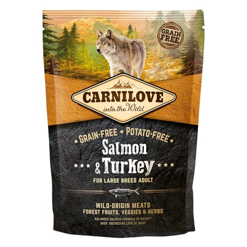 Carnilove Large Breed Adulte - Saumon Dinde - Croquettes pour Chien sans Céréales ni Pommes de Terre