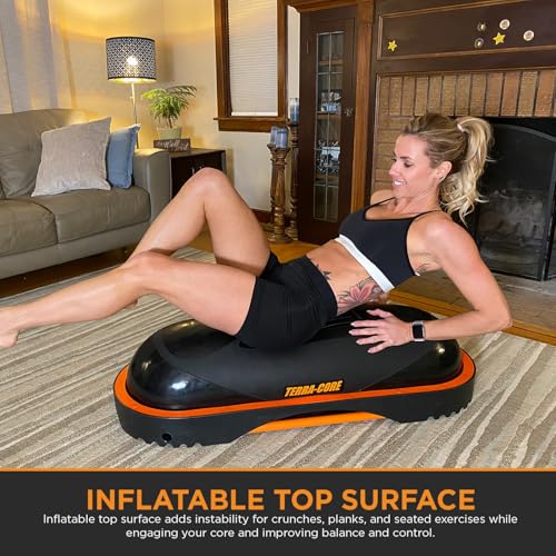 Image of Terra Core Balance Trainer - Inflatable Home Gym Fitness Platform for Core, Strength, Balance, HIIT and Conditioning, Full Body Functional Training Tool for Stability and Cardio Workouts at Home