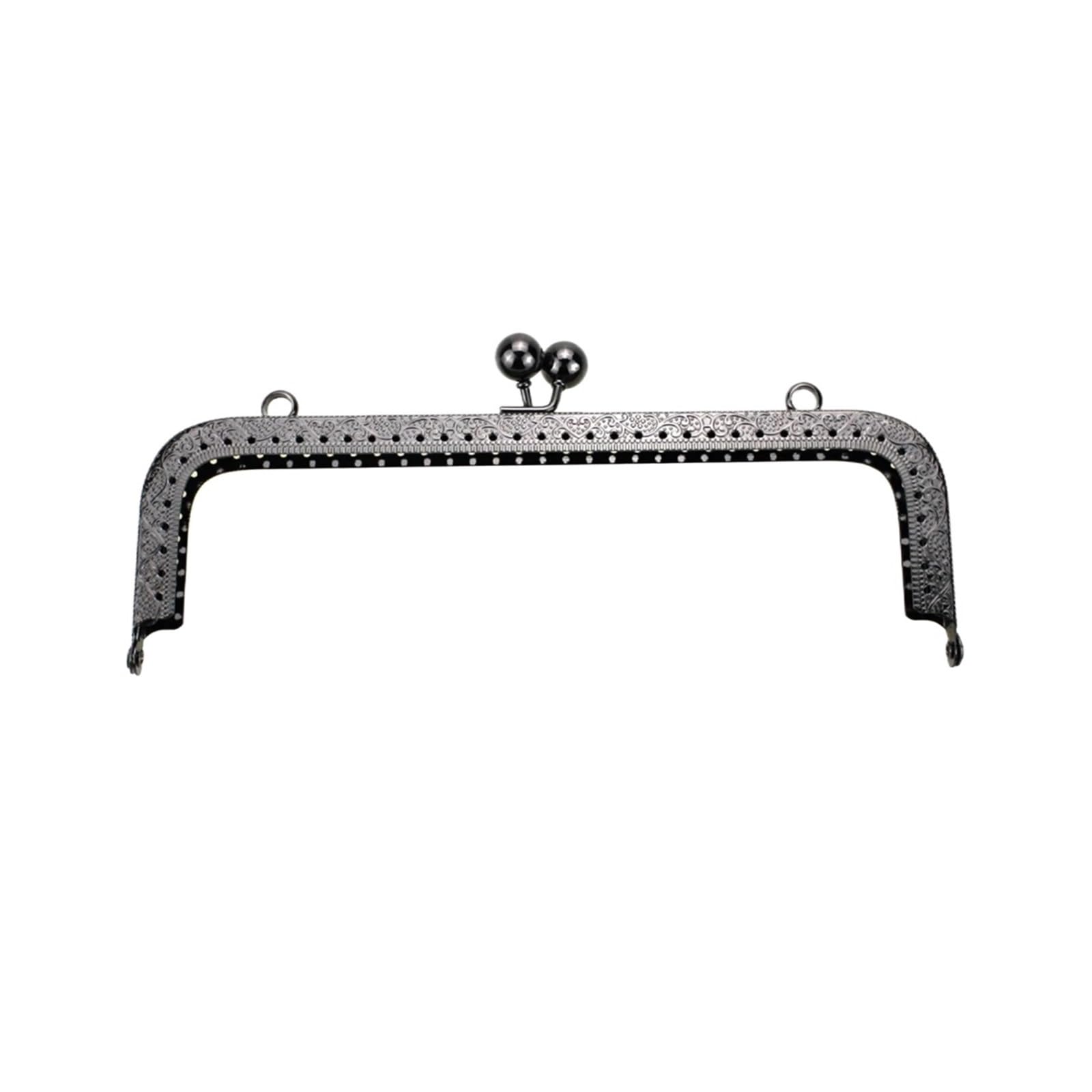 PVUVTNAHW 5Pcs 20CM Large Size Square Embossing Metal Purse Frame Kiss Clasp Bead Head DIY Bag Accessory 5 Colors(Gunblack)