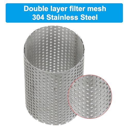 Image of PATIKIL 1 Pcs 52mm OD Strainer Mesh, 74mm H 80 Mesh Screen Y Shaped Strainer Filter Valve Mesh Screen 304 Stainless Steel Double Layer Strainer Mesh for Debris Pump Water Oil Separation