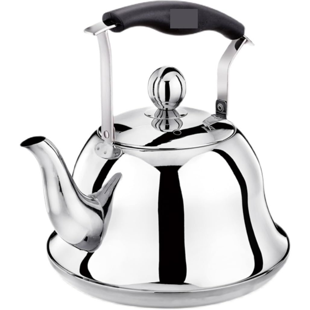 TOTIKI Whistling Kettle Stovetop Teapot Whistling Tea Kettle With Anti-scald Handle For Induction Gas Stove Top Stainless Steel Kettle (Color : Silver, Size : 3L)