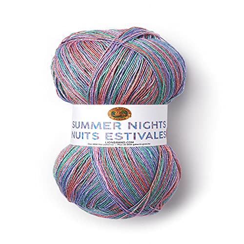 Hilo Lion Brand Summer Nights evita nudos en chales grandes de crochet 2