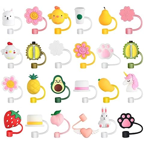 Patelai 24 Pcs Silicone Straw Covers Cover