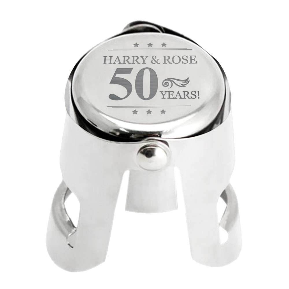 Personalised Wine Bottle Stopper Prosecco Moscato Champagne Spumante Sparkling Stoppers Engraved Gift for Wedding Anniversary Birthday Fathers Day Christmas Valentine(Years) โ image 1