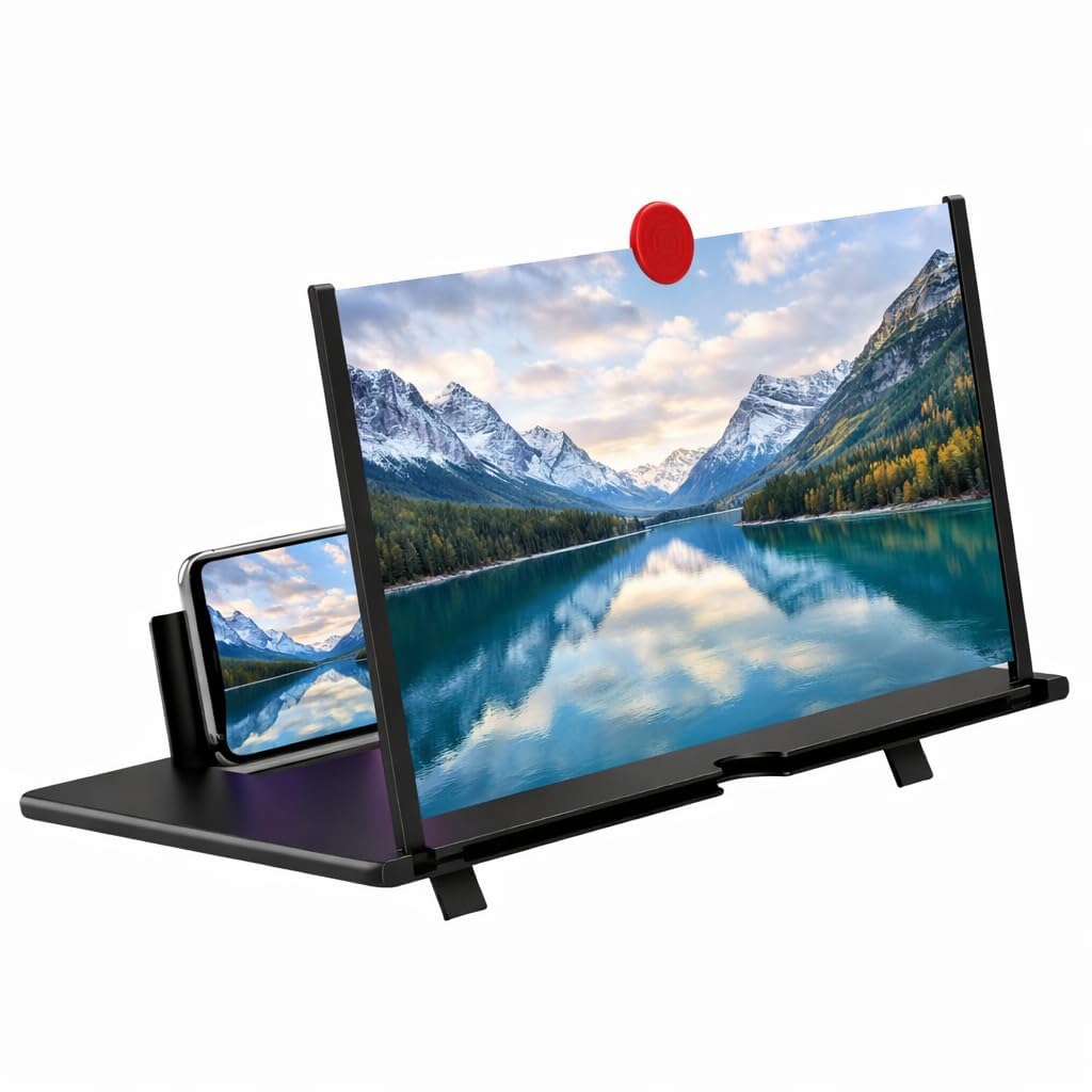 HD Mobile Screen Enlarger with Eye Protection – Portable Foldable 3D Amplifier Stand-image-2