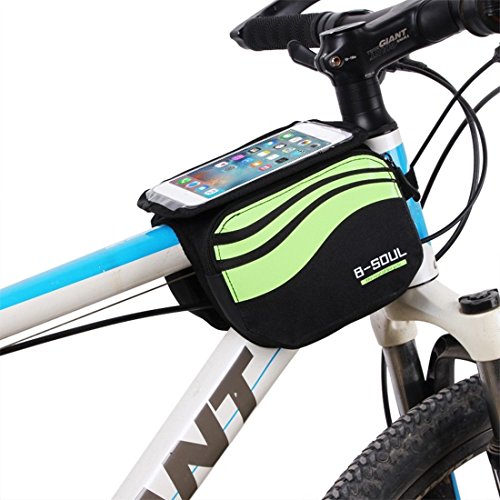 Pacchetto Telaio Mountain Bike Borsa da Bicicletta per Cellulare per Con 3 Tasche per Bike con PVC Chiaro Ombrello Adatto Fino a 5.8 Schermo