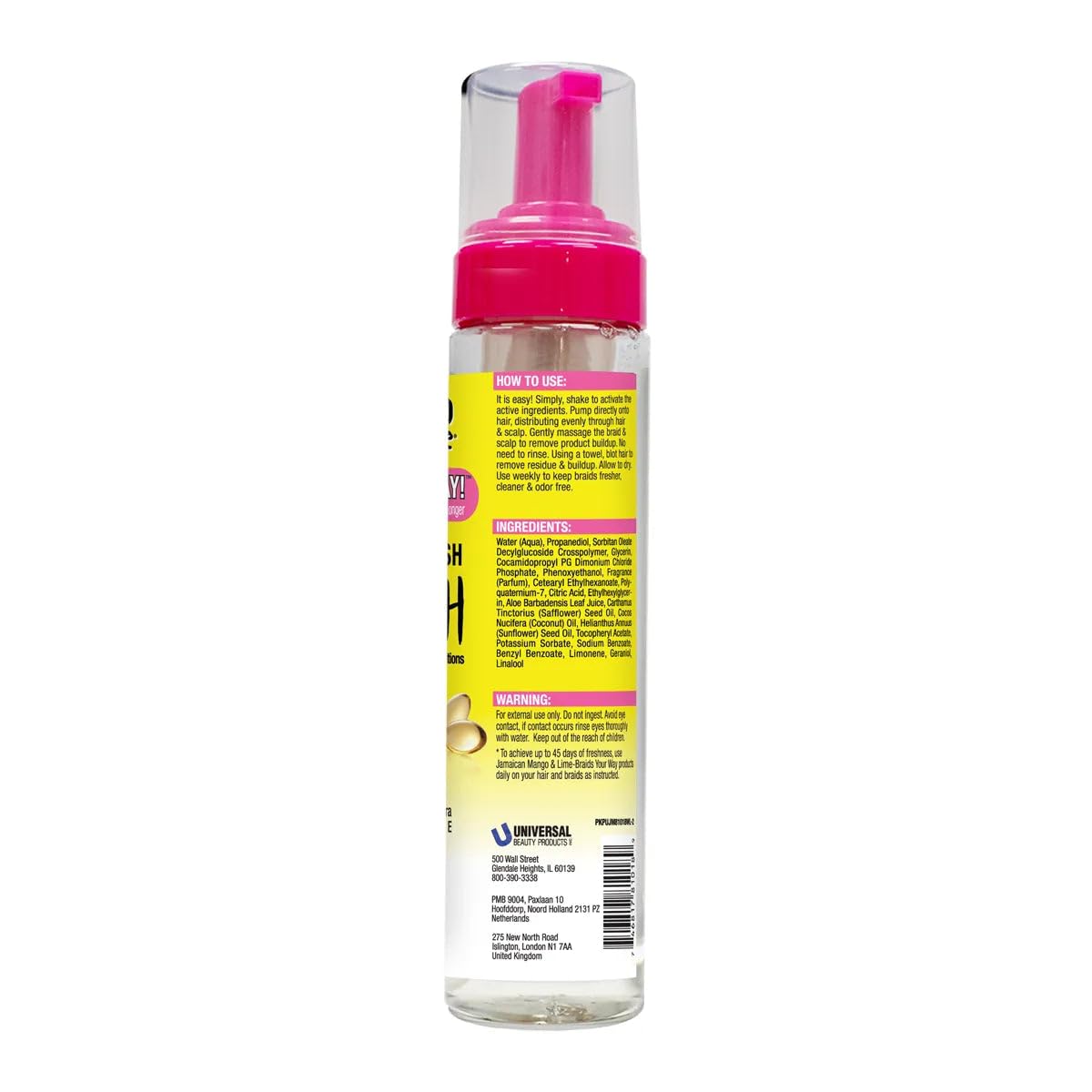 Jamaican Mango & Lime Foams Braid Your Way, Water Refresh Dry Wash 236,8 g