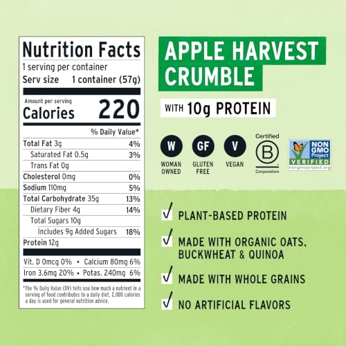 Image of Purely Elizabeth Protein Instant Oatmeal, Apple Harvest Crumble, 2oz Cups