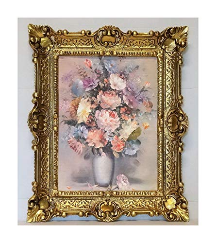 Lnxp Magnifique tableau nature morte 56 x 46 cm Images baroques Antiques Repro Cadre Fleurs Vase Paradise Fleurs B2