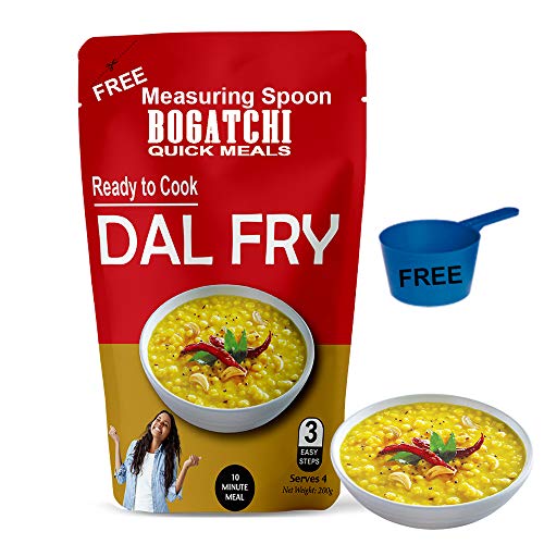 Image of BOGATCHI Quick Meals - Ready to Cook Authentic DAL Fry - 200 g , Ready to Eat Meal, Delicious and Tasty Instant Meal, 100% Natural Ingredients, No Preservatives, No Artificial Flavours & Colours