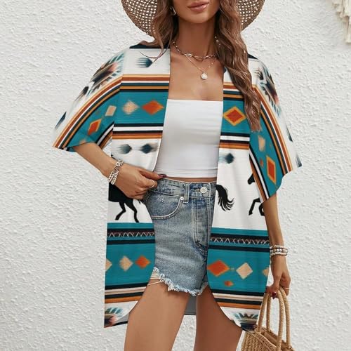 2025 Women's Girls Soft Breathable Cardigans Open-Front Half Sleeve Cardigan Jacket2