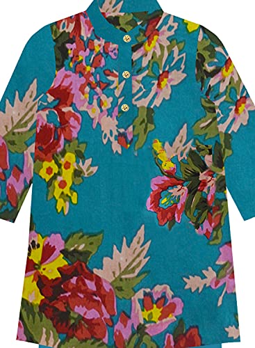 Image of A.T.U.N. (ALL THINGS UBER NICE) Boys Full Sleeve Cotton Floral Printed Kurta and Pyjama Set | Ethnic Clothing Set for Festival and Special Occasion | 2 Piece Set for Boys