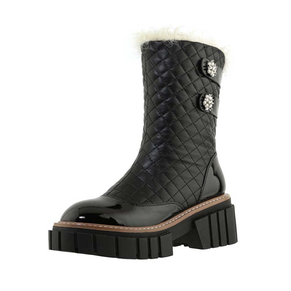 Winter Shoes Women Waterproof Winter Shoes Warm Ankle Boots Winter Snow Boots Lined Short Boots Non-Slip Boots Flat, red A, 43 EU