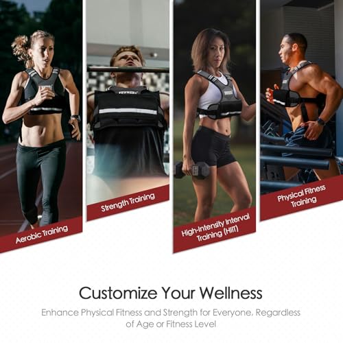 Image of Feyachi Adjustable Weighted Vest - 3-12 lbs /12-20 lbs /20-32 lbs X Type Weight Vest with Reflective Stripe Ideal for Running Workout and Training