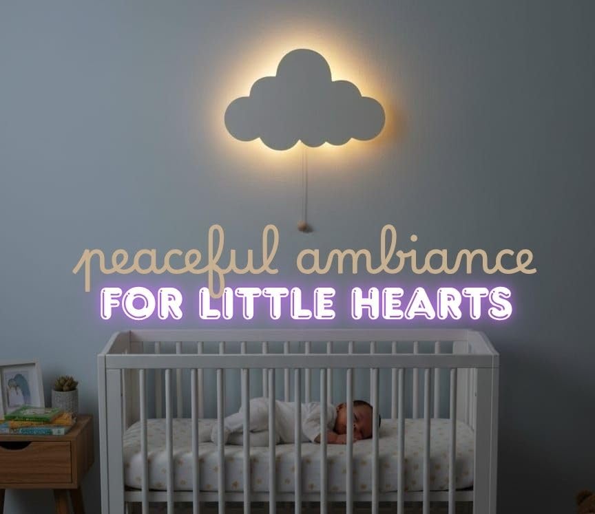 Happy Woody Set of 2 Cloud Wall Lights for Nursery/Baby Room Lighting/Kids Room Wall Decor/Children Night Light/Warm White Led Light (White) - Image 3
